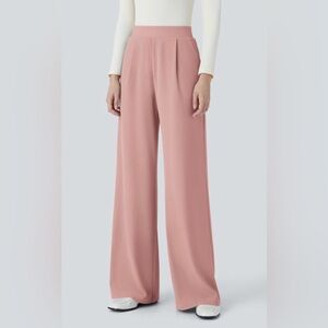 Halara Rose Tan Flex High Waisted Slimming Wide Leg MicroWaffle Pants Sz 3X